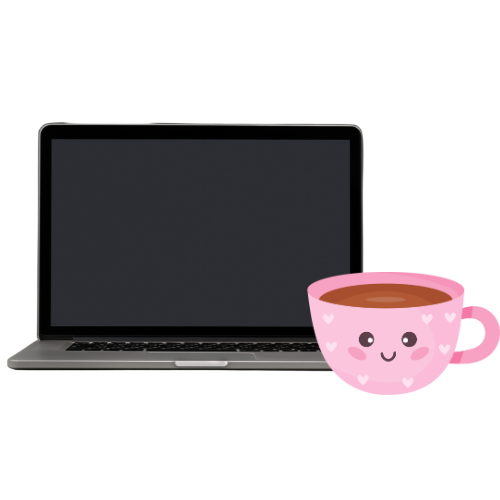 Laptop and coffee illustration